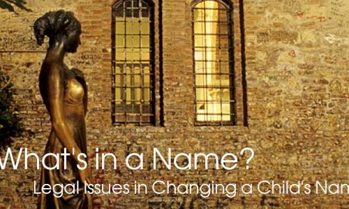 Statue of a woman beside a brick wall, contemplating how to stop changing a child's name.
