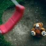 child empty swing teddy